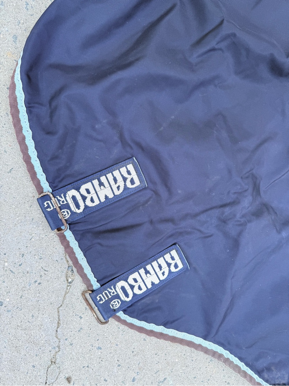 Rambo Rug brand NECK COVER Navy Blue Turnout fabric horse size L